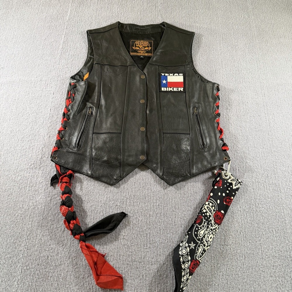 Milwaukee Leather Womens Black Naked Leather XL Lace Vest * - Picture 2 of 11